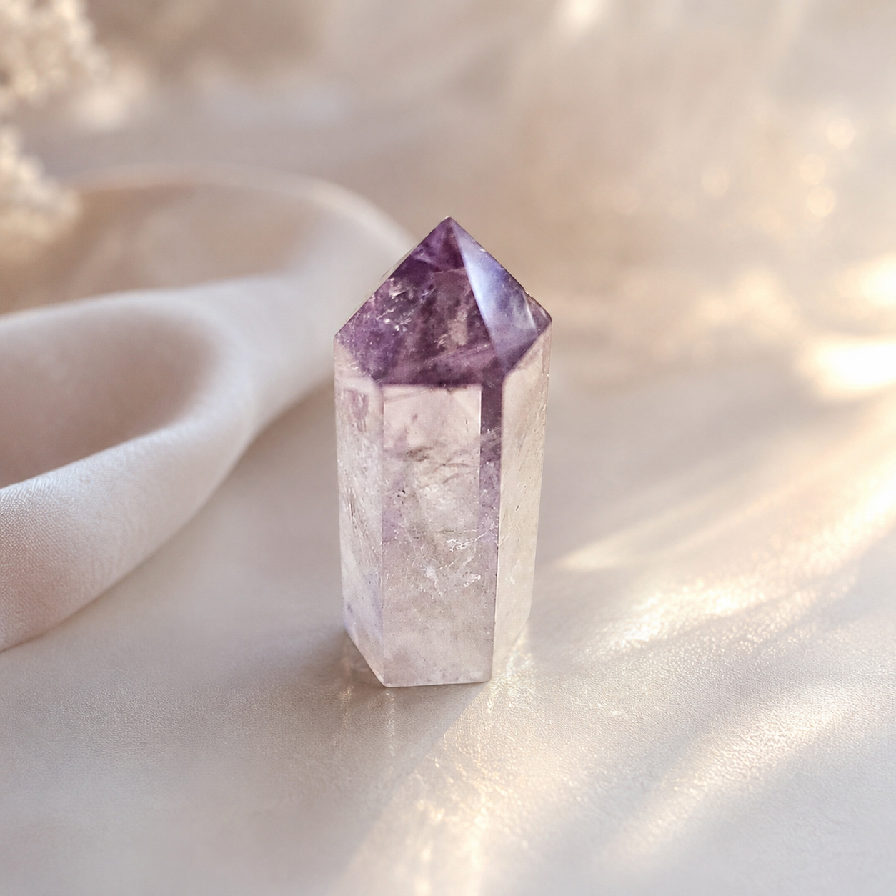 Amethyst-Quarz Kristallspitze – Lichtstein für Klarheit, Ruhe & spirituelle Ausrichtung